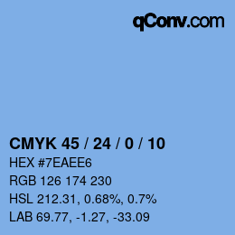 Color code: CMYK 45 / 24 / 0 / 10 | qconv.com