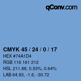 颜色代码: CMYK 45 / 24 / 0 / 17 | qconv.com