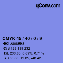 Color code: CMYK 45 / 40 / 0 / 9 | qconv.com