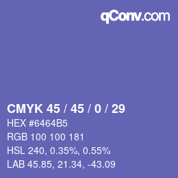 カラーコード: CMYK 45 / 45 / 0 / 29 | qconv.com