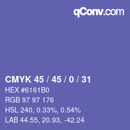 Color code: CMYK 45 / 45 / 0 / 31 | qconv.com