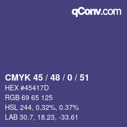 Color code: CMYK 45 / 48 / 0 / 51 | qconv.com