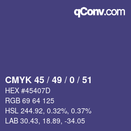 Color code: CMYK 45 / 49 / 0 / 51 | qconv.com