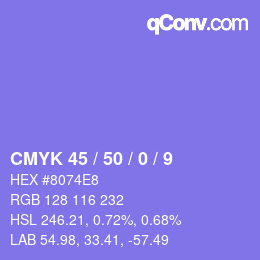 カラーコード: CMYK 45 / 50 / 0 / 9 | qconv.com