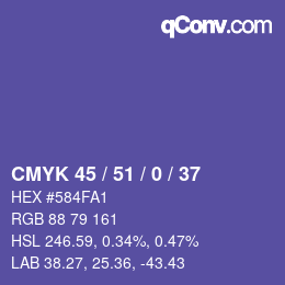 Código de color: CMYK 45 / 51 / 0 / 37 | qconv.com