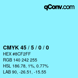 Color code: CMYK 45 / 5 / 0 / 0 | qconv.com
