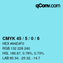 Color code: CMYK 45 / 5 / 0 / 6 | qconv.com