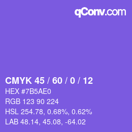 Color code: CMYK 45 / 60 / 0 / 12 | qconv.com