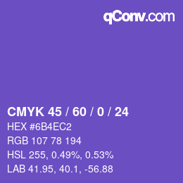 Color code: CMYK 45 / 60 / 0 / 24 | qconv.com