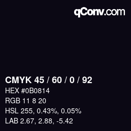 カラーコード: CMYK 45 / 60 / 0 / 92 | qconv.com