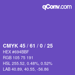 Color code: CMYK 45 / 61 / 0 / 25 | qconv.com