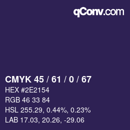 颜色代码: CMYK 45 / 61 / 0 / 67 | qconv.com
