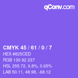 Color code: CMYK 45 / 61 / 0 / 7 | qconv.com
