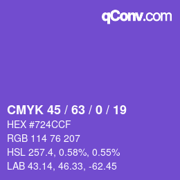 Color code: CMYK 45 / 63 / 0 / 19 | qconv.com