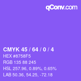 Color code: CMYK 45 / 64 / 0 / 4 | qconv.com