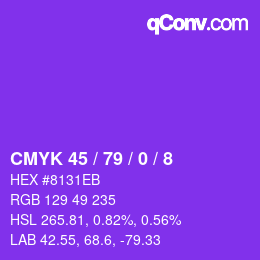 Color code: CMYK 45 / 79 / 0 / 8 | qconv.com