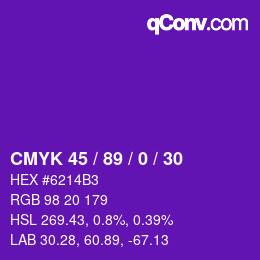 颜色代码: CMYK 45 / 89 / 0 / 30 | qconv.com