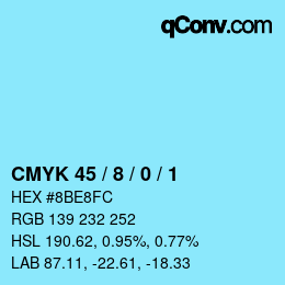 Color code: CMYK 45 / 8 / 0 / 1 | qconv.com