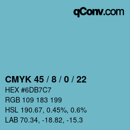 カラーコード: CMYK 45 / 8 / 0 / 22 | qconv.com