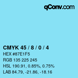 カラーコード: CMYK 45 / 8 / 0 / 4 | qconv.com