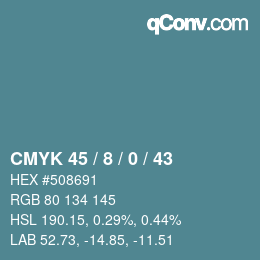 Color code: CMYK 45 / 8 / 0 / 43 | qconv.com