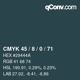 Color code: CMYK 45 / 8 / 0 / 71 | qconv.com
