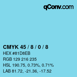 Color code: CMYK 45 / 8 / 0 / 8 | qconv.com