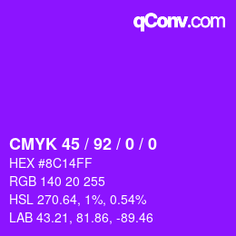 Color code: CMYK 45 / 92 / 0 / 0 | qconv.com