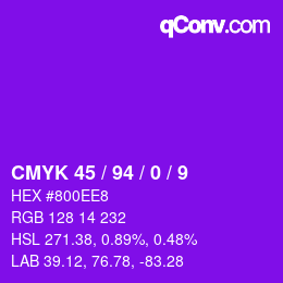 Farbcode: CMYK 45 / 94 / 0 / 9 | qconv.com