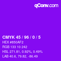 Color code: CMYK 45 / 96 / 0 / 5 | qconv.com