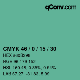 Color code: CMYK 46 / 0 / 15 / 30 | qconv.com