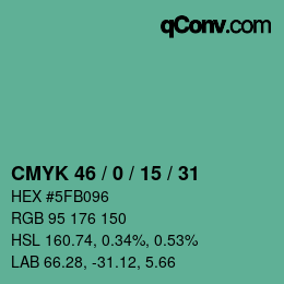 颜色代码: CMYK 46 / 0 / 15 / 31 | qconv.com
