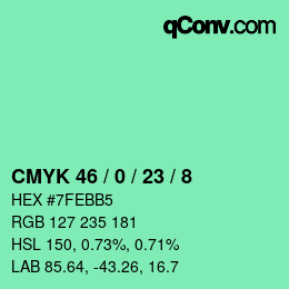 Color code: CMYK 46 / 0 / 23 / 8 | qconv.com