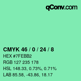 Color code: CMYK 46 / 0 / 24 / 8 | qconv.com