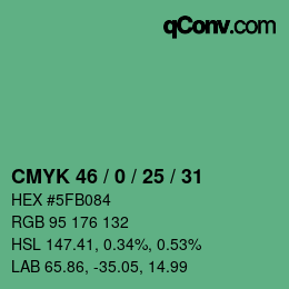 Color code: CMYK 46 / 0 / 25 / 31 | qconv.com