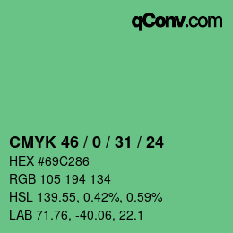 Código de color: CMYK 46 / 0 / 31 / 24 | qconv.com