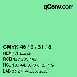 Color code: CMYK 46 / 0 / 31 / 8 | qconv.com