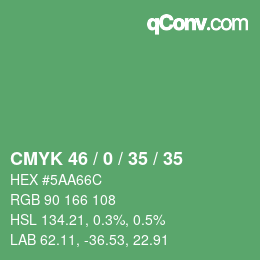 Color code: CMYK 46 / 0 / 35 / 35 | qconv.com