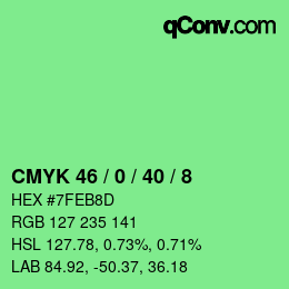 Color code: CMYK 46 / 0 / 40 / 8 | qconv.com