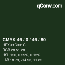 颜色代码: CMYK 46 / 0 / 46 / 80 | qconv.com