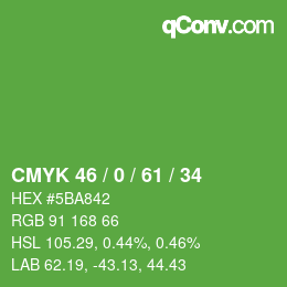 Color code: CMYK 46 / 0 / 61 / 34 | qconv.com