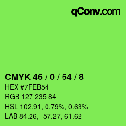 Color code: CMYK 46 / 0 / 64 / 8 | qconv.com