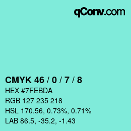 Color code: CMYK 46 / 0 / 7 / 8 | qconv.com