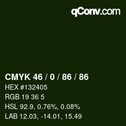 Color code: CMYK 46 / 0 / 86 / 86 | qconv.com