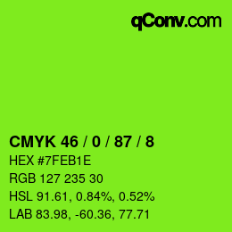 Código de color: CMYK 46 / 0 / 87 / 8 | qconv.com