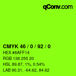 Color code: CMYK 46 / 0 / 92 / 0 | qconv.com