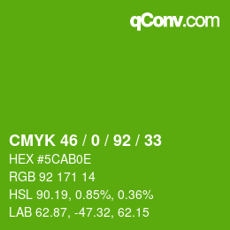 Color code: CMYK 46 / 0 / 92 / 33 | qconv.com