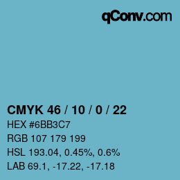 颜色代码: CMYK 46 / 10 / 0 / 22 | qconv.com