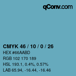 Color code: CMYK 46 / 10 / 0 / 26 | qconv.com