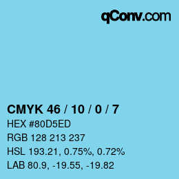 Color code: CMYK 46 / 10 / 0 / 7 | qconv.com